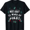 Most Likely To Wake up First Matching Christmas Gift Shirts