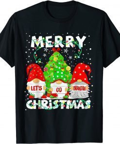 Nice Merry Christmas Let's go Gnomies brandon Anti Biden Classic Shirt