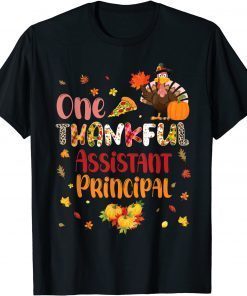 One Thankful Assistant Principal Fall Autumn Thanksgiving T-Shirt