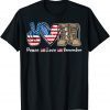 Peace Love Remember Combat Boots Veteran Day Usa Flag 2021 Shirt