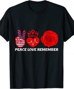 Peace Love Remember Red Poppy American flag Veteran Day Gift Shirt