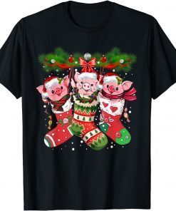 Pigs Christmas Cute Pig Socks Costume Santa Merry Xmas Classic T-Shirt