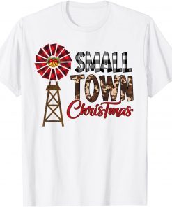 Plaid & Cowhide Buffalo Plaid Small Town Christmas Farmer 2021 Shirt