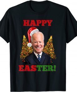 President Joe Biden Santa Hat Happy Easter Christmas T-Shirt