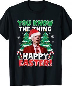 President Joe Biden Santa Hat Happy Easter T-Shirt