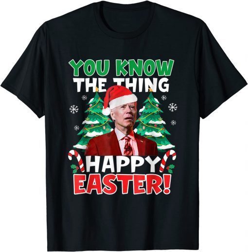 President Joe Biden Santa Hat Happy Easter T-Shirt