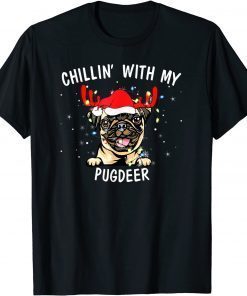 Pug Christmas Chillin' With My Pugdeer Gift Shirt