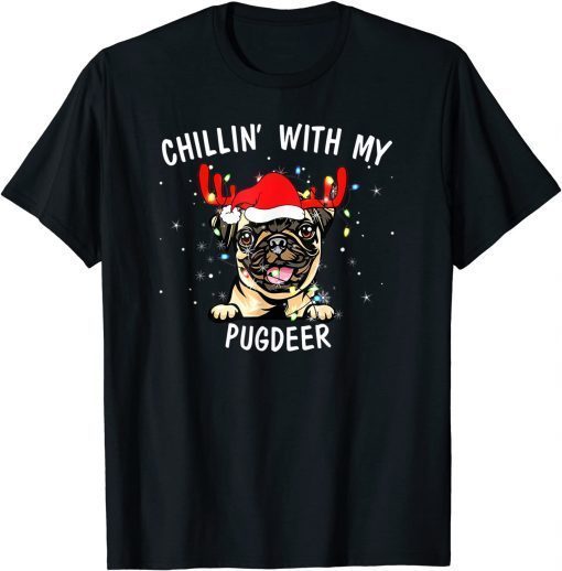 Pug Christmas Chillin' With My Pugdeer Gift Shirt