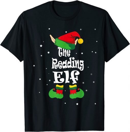 Reading Elf Costume Book Lover Christmas Matching Family 2021 Shirt