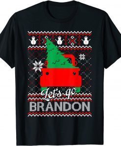Red Truck Let's Go Brandon Ugly Christmas Tree Sweater Classic Shirt