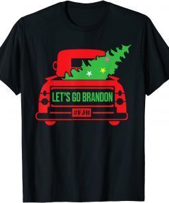 Red Truck With Xmas Tree Let's Go Brandon Christmas 2021 Shirt