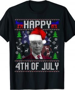 Santa Biden Happy 4th of July Ugly Christmas Sweater T-Shirt