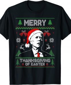 Santa Biden Merry Thanksgiving Easter Ugly Christmas Sweater T-Shirt