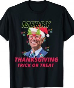 Santa Biden Merry Thanksgiving Trick or Treat Unisex Shirt
