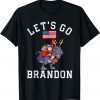 Santa Claus Riding Dinosaurs Let’s Go Brandon Christmas Gift Shirt