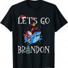 Santa Claus Riding Shark Let's Go Brandon Chirstmas Unisex Shirt
