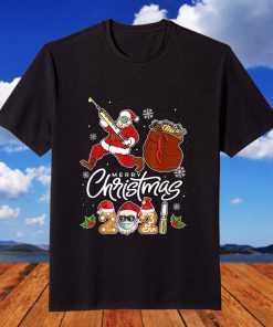 Santa Claus Vaccinated Xmas Lights Merry Christmas 2021 T-Shirt