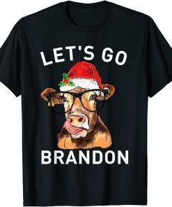 Santa Cow Let's Go Brandon Christmas T-Shirt