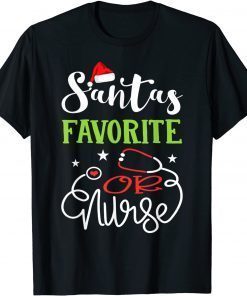 Santa Favorite OR Nurse Xmas Light Hat RN Christmas T-Shirt