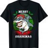 Santa Hat Shark Merry Sharkmas Christmas PJ ajama Gift Shirt
