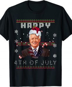 Santa Joe Biden Happy 4th of July Ugly Christmas Sweat Gift Shirt