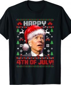 Santa Joe Biden Happy 4th of July Ugly Christmas Sweater Gift Shirt