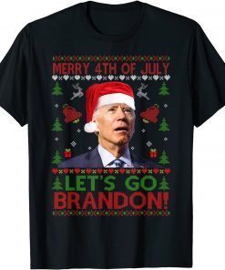Santa Joe Biden Merry 4th Of July Christmas Ugly Sweater Gift Shirt