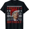 Santa Joe Biden Merry Birthday Confused Ugly Christmas T-Shirt