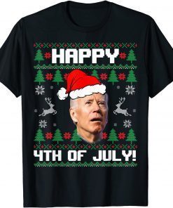 Santa Joe Bidena Hppy 4th of July Ugly Christmas Sweater Gift T-Shirt