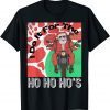 Santa Motorcycle Do It For The Ho's Naughty Joke Distressed Limited Shirt