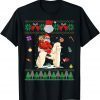 Santa Riding Poodle Reindeer Christmas Ugly Gift Shirt