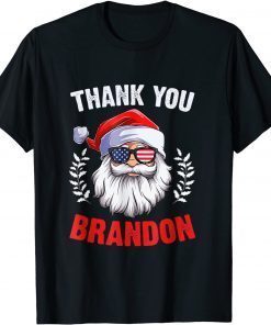 Santa Sunglasses American Flag Thank You Brandon Unisex Shirt