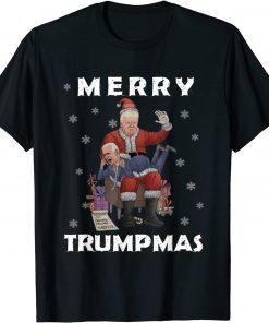 Santa Trump Hit Biden Merry Trumpmas Christmas Pajama Gift Shirt