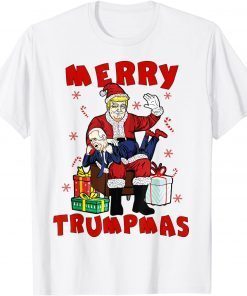 Santa Trump Spanking Joe Biden Fun Naughty Joe Christmas Unisex Shirt