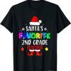 Santa's Favorite 2nd Grade Teacher Xmas Santa Gift Shirt