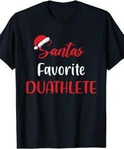 Santa's Favorite Duathlete Christmas Duathlon T-Shirt