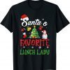 Santa's Favorite Lunch Lady Christmas Tree Santa Hat Gift ShirtSanta's Favorite Lunch Lady Christmas Tree Santa Hat Gift Shirt