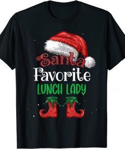 Santa's Favorite Lunch lady Christmas Santa Hat Classic Shirt