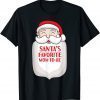 Santa's Favorite Mom To Be Funny Santa Christmas Pregnancy Gift Shirt
