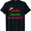 Santa's Favorite Skateboarder Christmas Skateboarding T-Shirt