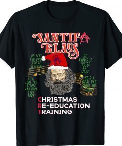 Santifa Claus Woke Santa Klaus Christmas Anti Marx Socialism T-Shirt