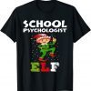 School Psychologist Elf Christmas Party Pajama T-Shirt