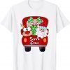 Scrub Crew Merry Christmas Red Car Santa Gift Shirt