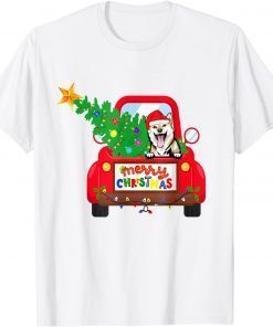 Shiba Inu Dog Riding Red Truck Christmas Pajama Classic Shirt