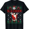 Sleigher Heavy Metal Music Hail Santa Ugly Christmas Sweater T-Shirt