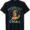 Snitches Get Stitches Funny Christmas Elf Classic Shirt