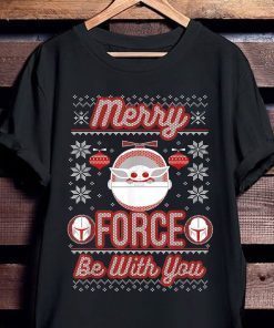 Star Wars The Mandalorian Christmas Merry Force Be With You Tshirt