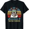 Sunshine Boston Terriers Dog Retro Sunset Beach Vibe T-Shirt