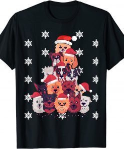 Super Cute Dogs Print Christmas tree, Sweater Xmas Gift Shirt