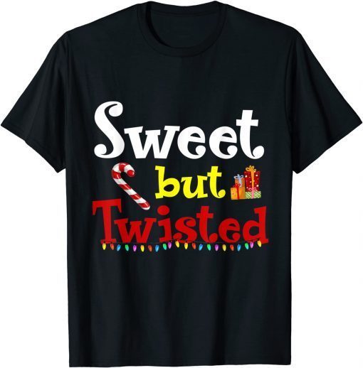 Sweet but Twisted Candy Cane Christmas Pajama 2022 Unisex T-Shirt